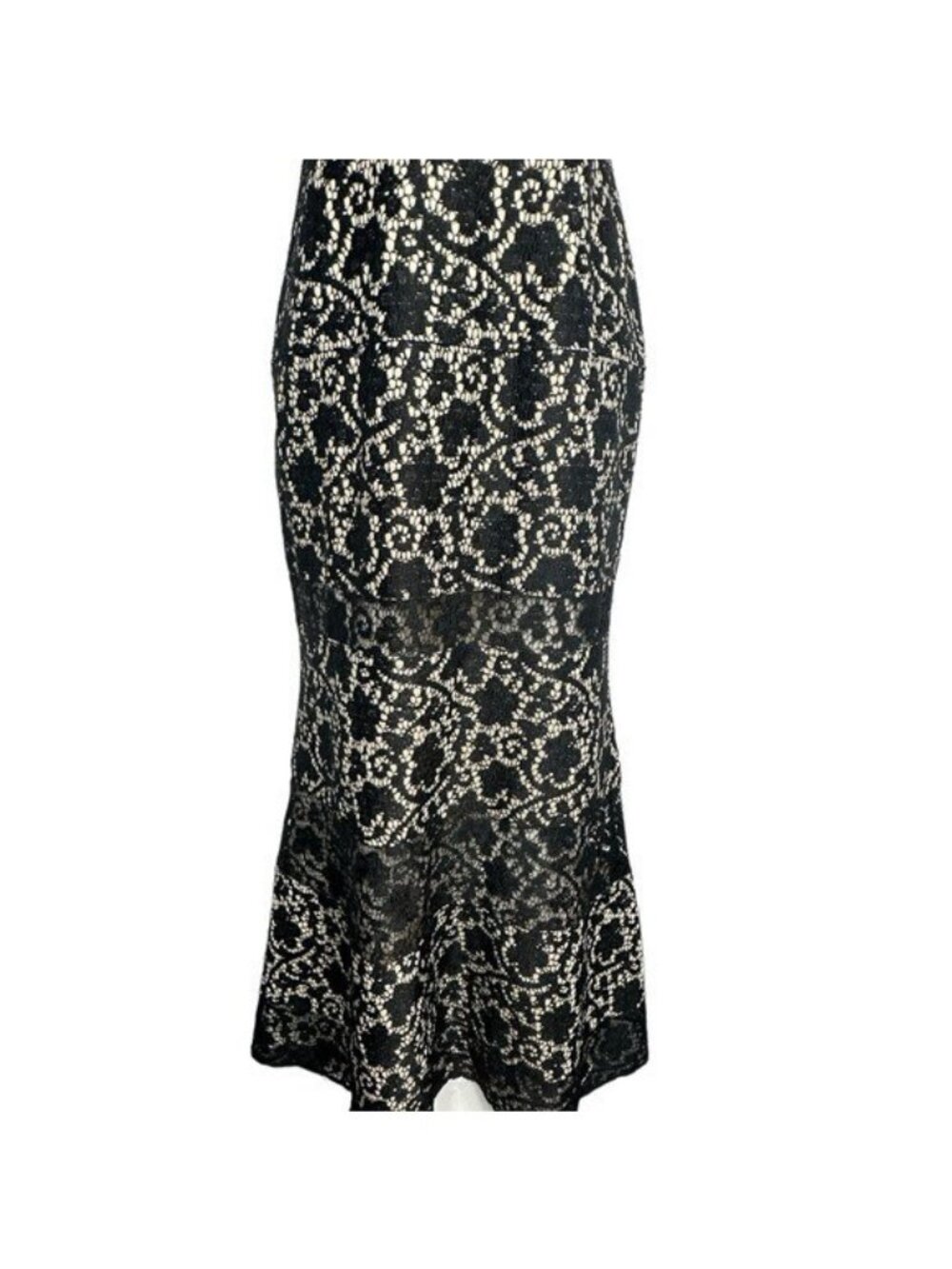 Kay Unger 8 Gown Black Lace Overlay Dress Evening Formal Full Length Cap Sleeve - Picture 8 of 15